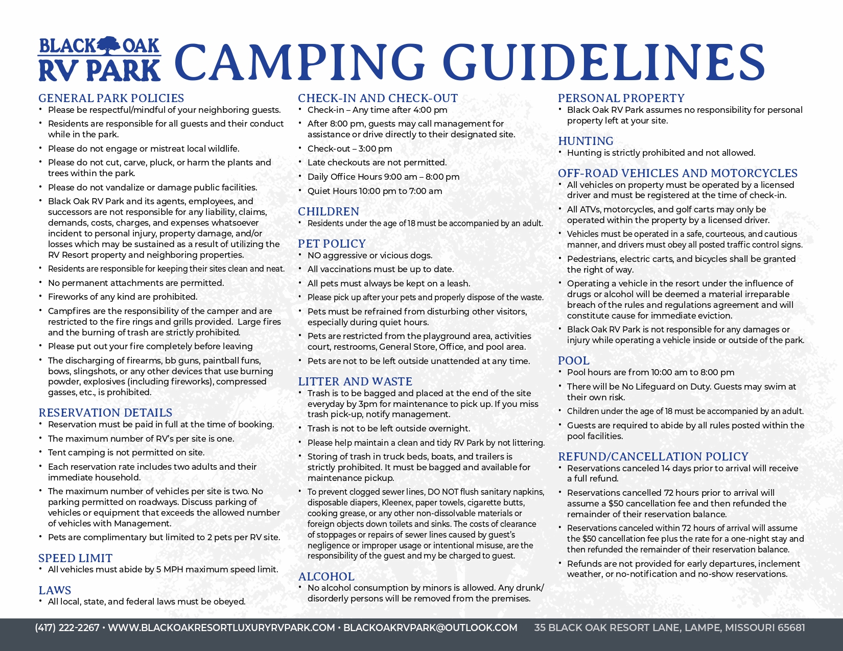 Black Oak RV Park & Resort  Missouri Ozarks RV Camping In Lampe